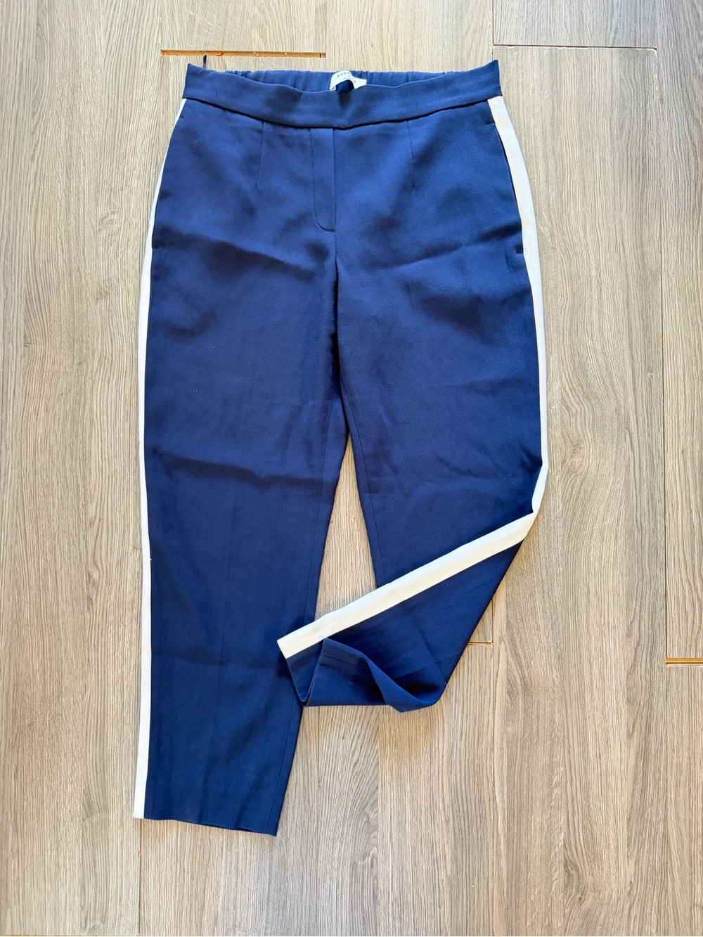 Babaton Navy Track Pants with White Side Stripe